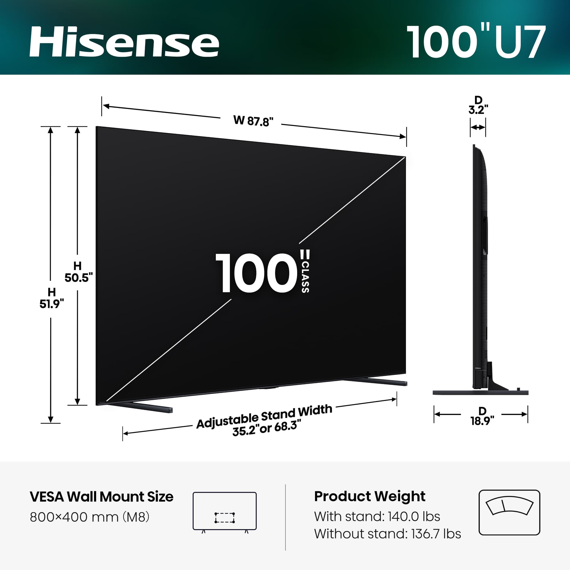 Hisense 100U7SG - view 1