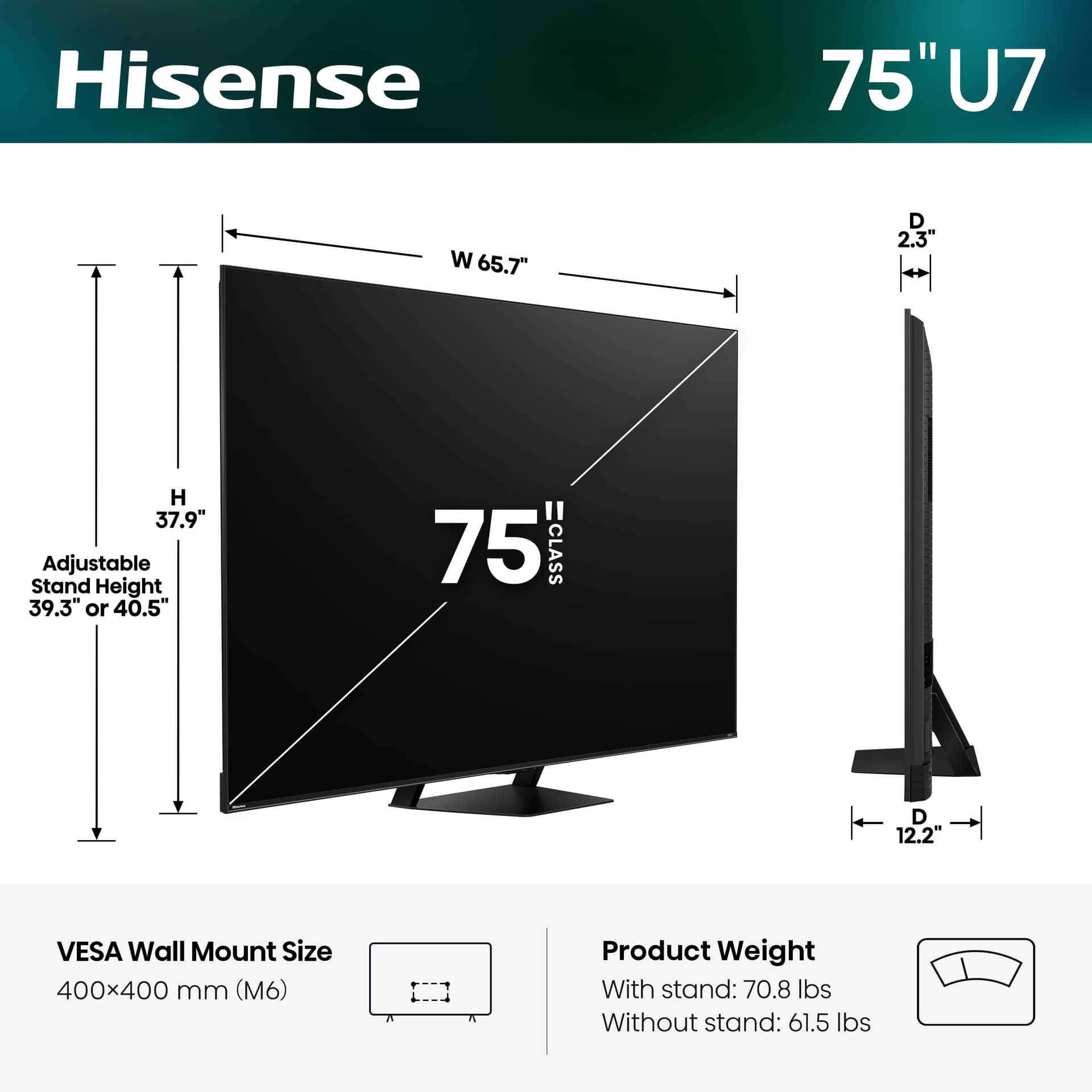 Hisense 75U7SG - view 1